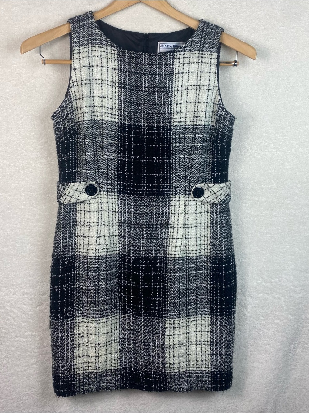 VTG 90s Jessica Howard Petites Sz 10P Plaid Knit Dress Dark Academia Equestrian